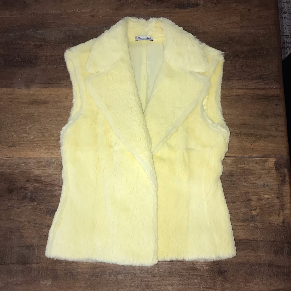 Gianni Versace Yellow Mink Vest